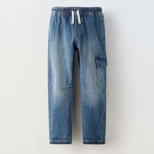 Zara Light Blue Denim cargo Pants